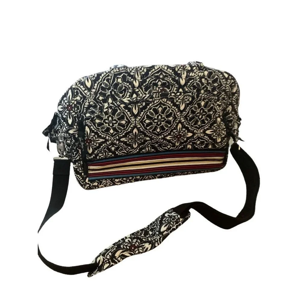 Vera Bradley Barcelona Pattern Laptop Bag Briefcase Bag Black White